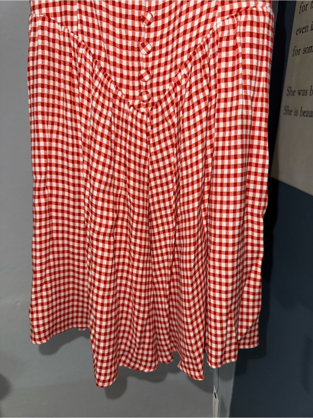 BRAND NEW Reformation Wynn Dress Strawberry Check Size 0!! SOLD OUT ONLINE - Picture 6 of 16